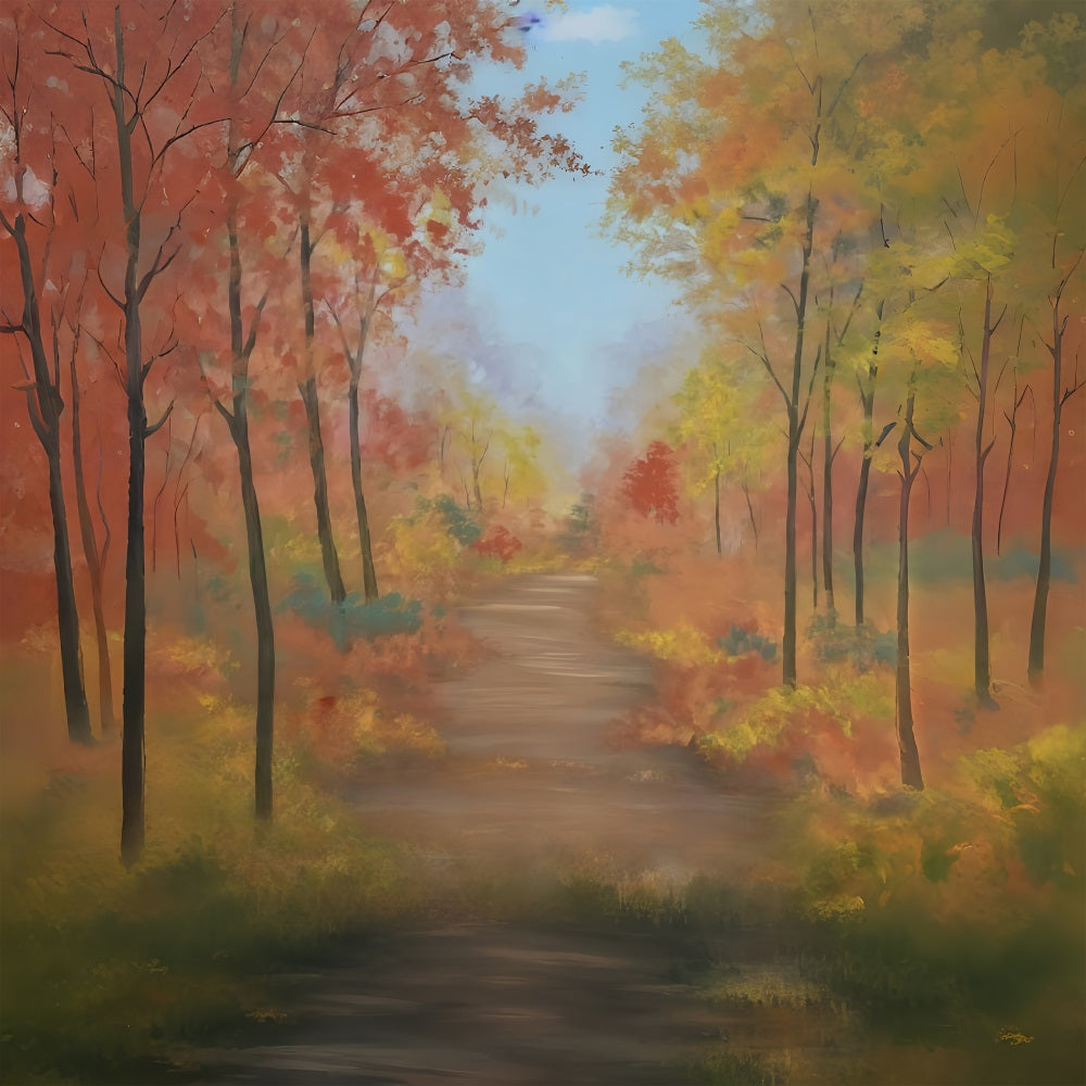 Toile de fond Automne Forêt Colorée Sentier d’Automne MRR9-30