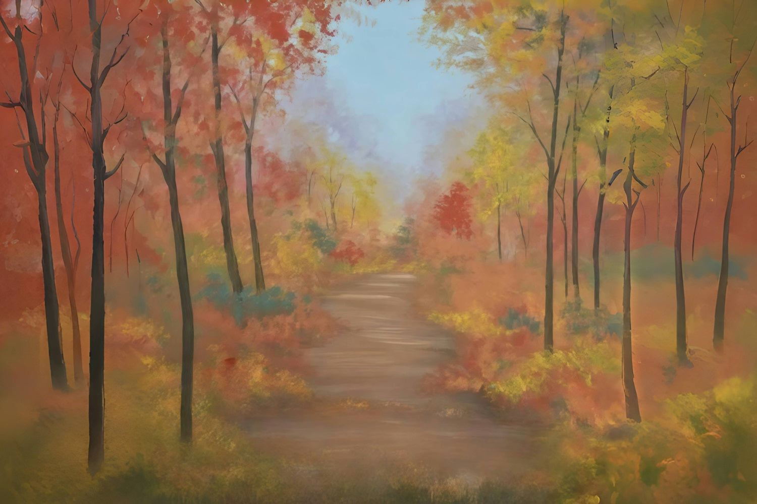 Toile de fond Automne Forêt Colorée Sentier d’Automne MRR9-30