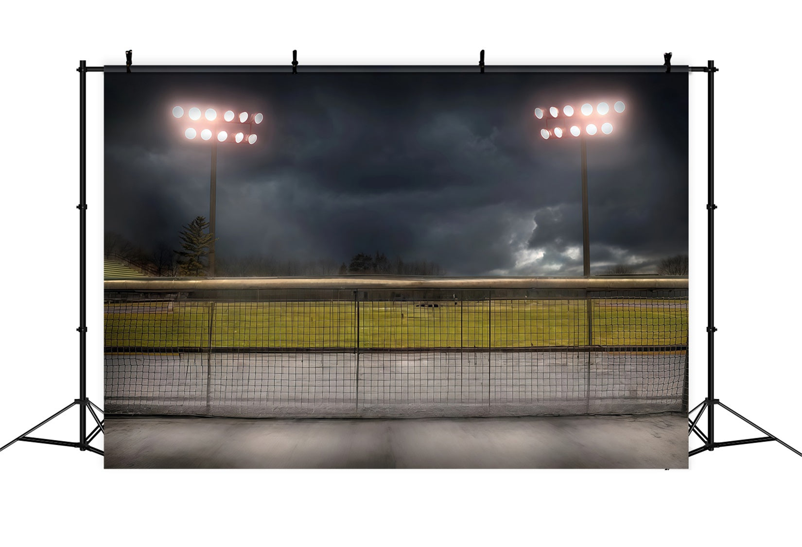 Toile de fond Sport Terrain de Football Stade Ciel Sombre MRR9-32