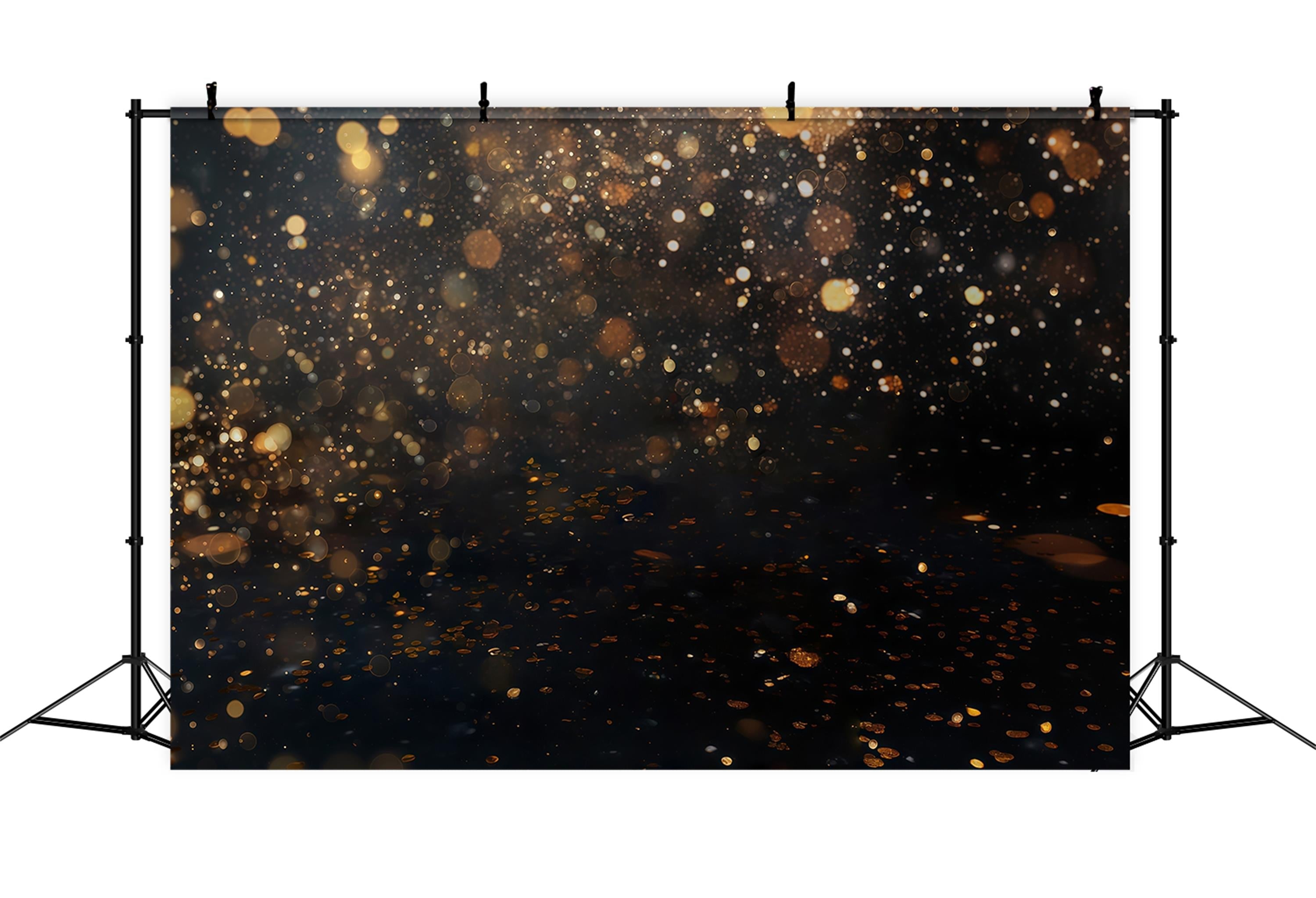 Toile de fond Bokeh Paillettes Dorées Étincelantes Lumières MRR9-54