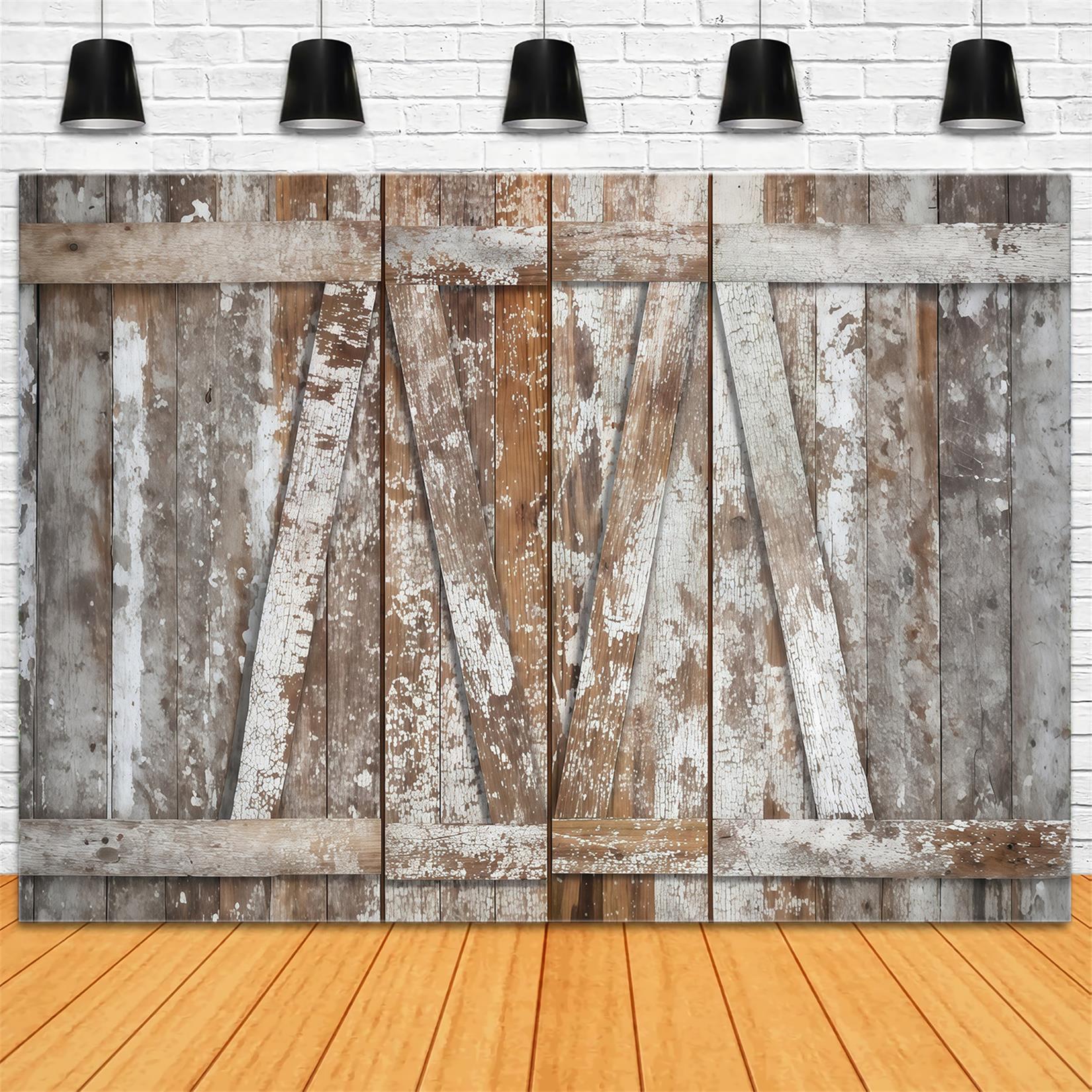 Toile de fond Bois Rustique Planches Vieillies Grange Rustique Bois MRR9-66