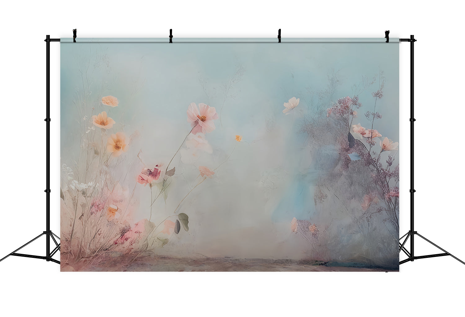 Toile de fond Beaux-Arts Champ Fleuri Pastel Doux Artistique MRR9-71