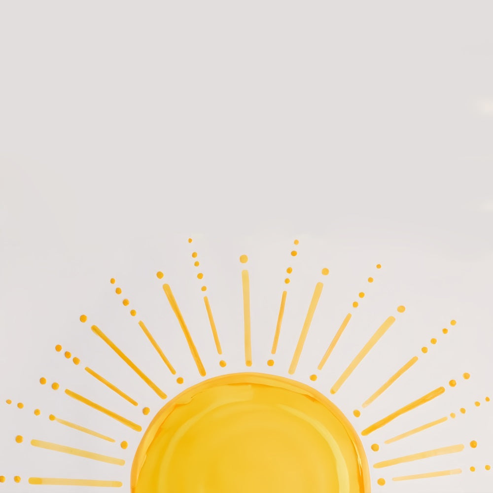 Toile de fond Enfants Minimaliste Soleil Jaune Rayons Enfants Photo MRR9-75