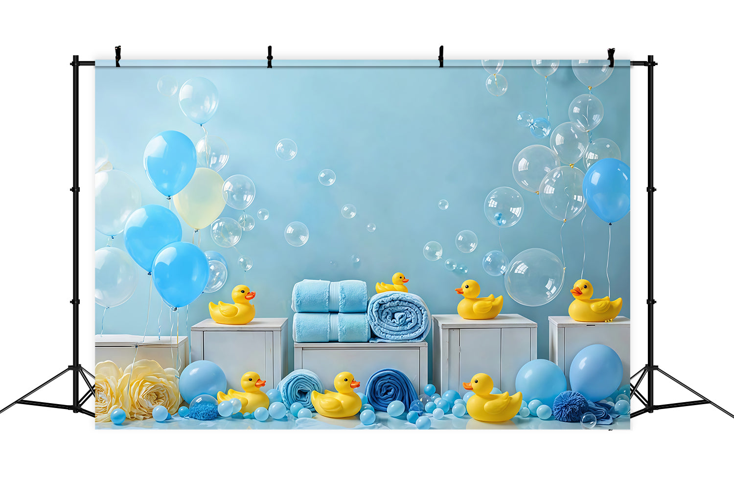 Toile de fond Enfants Ballons Bleus Canard Bulle Nouveau-Né MRR9-83