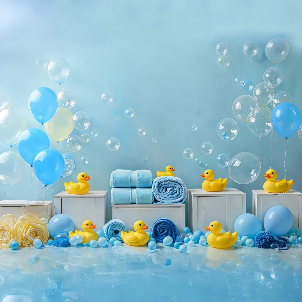 Toile de fond Enfants Ballons Bleus Canard Bulle Nouveau-Né MRR9-83