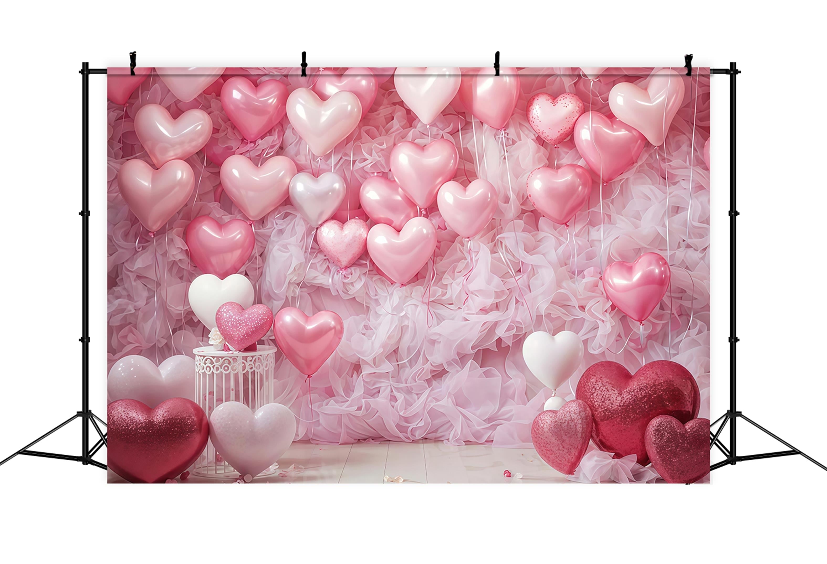 Toile de fond Saint-Valentin Mur Ballons Cœur Roses Saint-Valentin MRR9-88