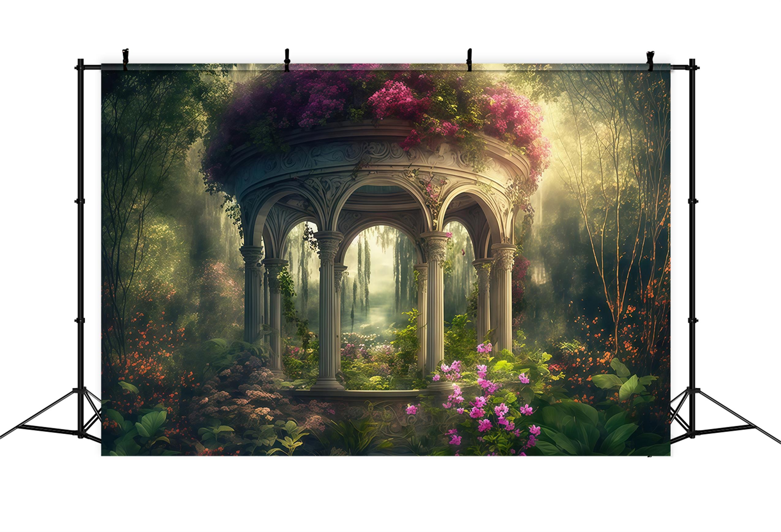Toile de fond Beaux-Arts Jardin Enchanté Pavillon Pierre Artistique MRR9-89
