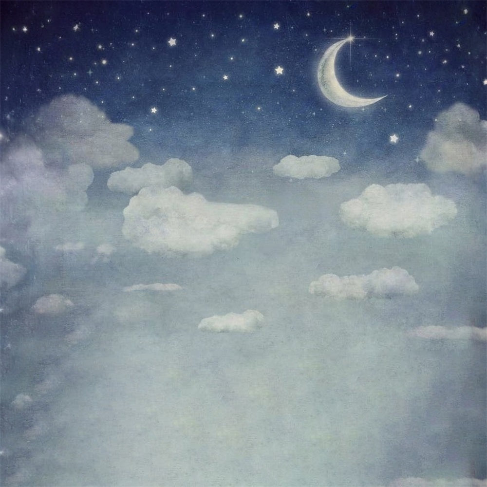 Toile de fond Nuages Ciel Étoilé au Clair de Lune Nuages Rêveurs Ciel MRR9-95
