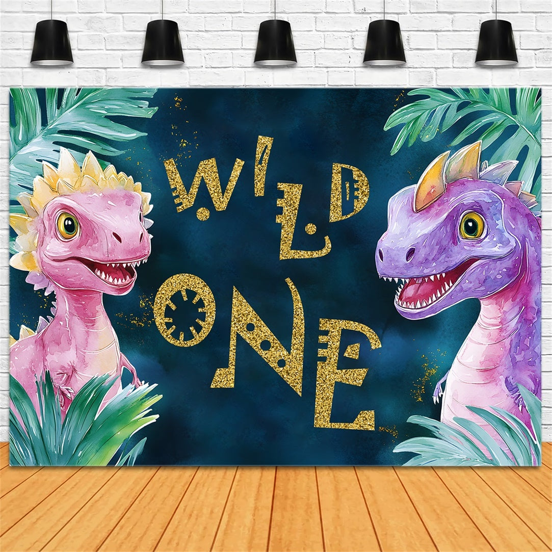 Toile de Fond Anniversaire Personnalisée Aventure Dino Tropical RR1-36