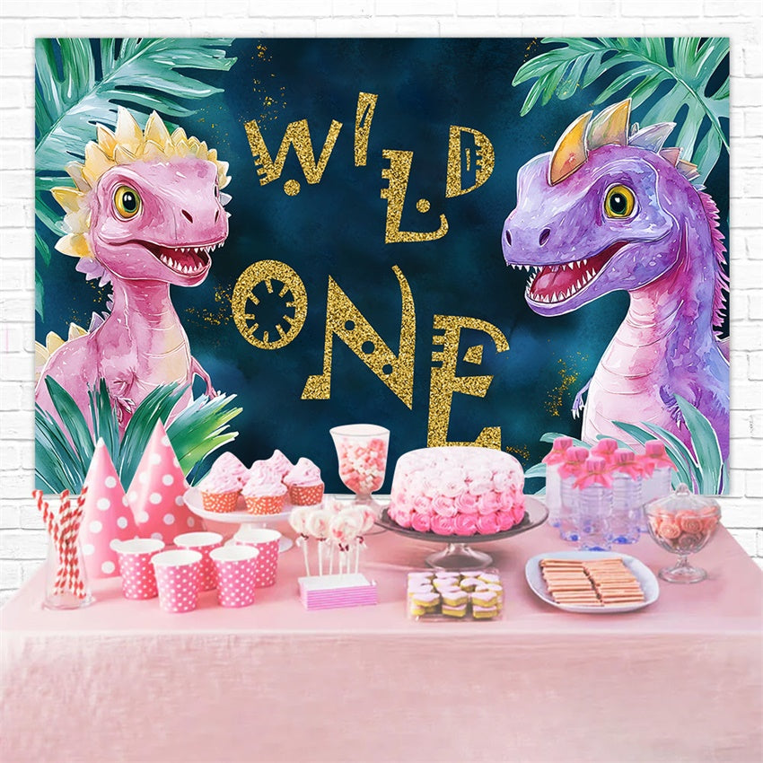 Toile de Fond Anniversaire Personnalisée Aventure Dino Tropical RR1-36