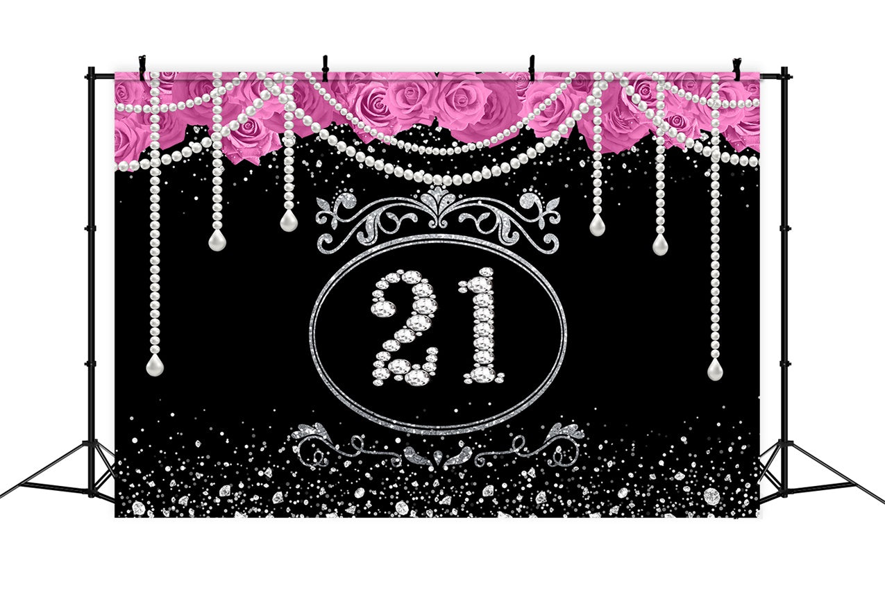 Fond Anniversaire Personnalisée Rose Perle Éclatante RR1-52