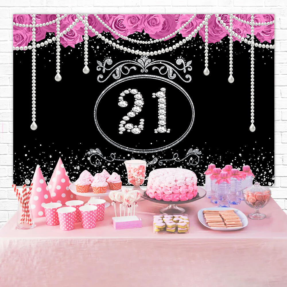 Fond Anniversaire Personnalisée Rose Perle Éclatante RR1-52