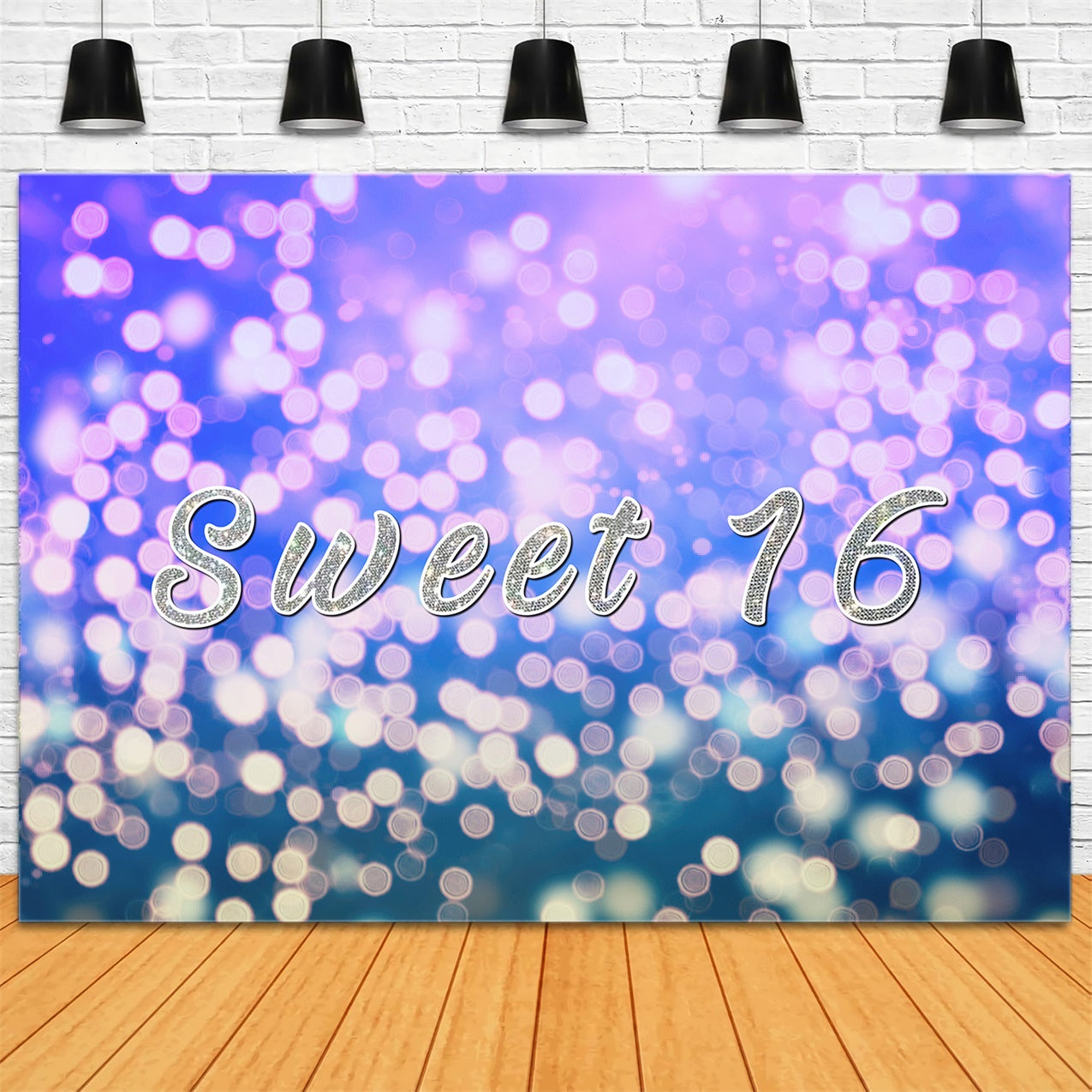 Fond Anniversaire Personnalisée Bokeh Violet Doux 16 Ans RR1-56