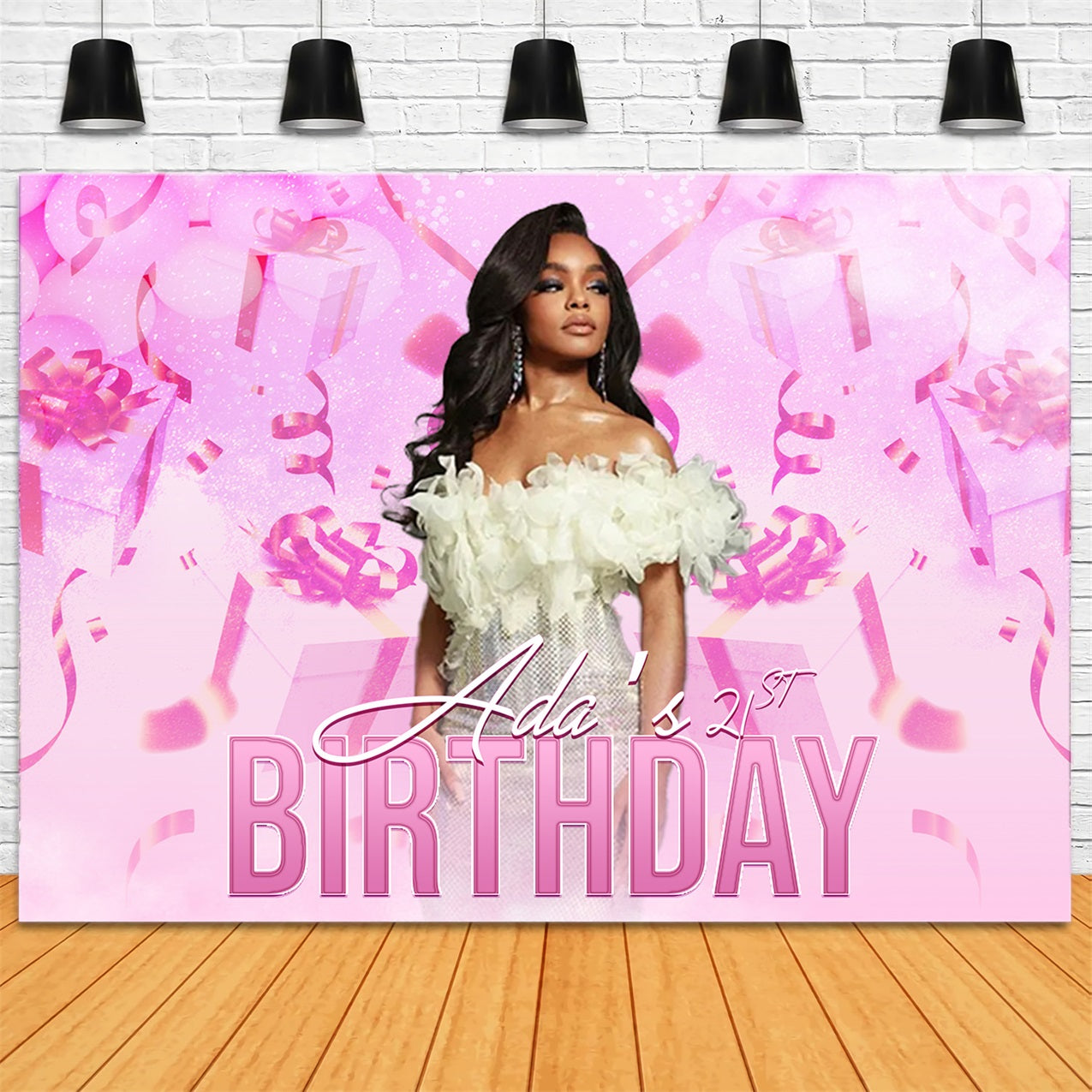 Toile de fond Anniversaire Personnalisable 21e Douce Célébration RR1-92