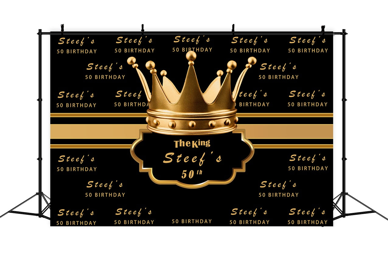 Toile de fond Anniversaire Personnalisable Luxe Noir Or Fête BRR12-31