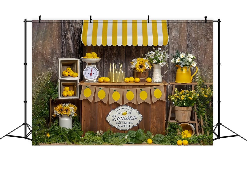 Toile de fond pour stand de vente de citrons à la planche d'été RR3-24