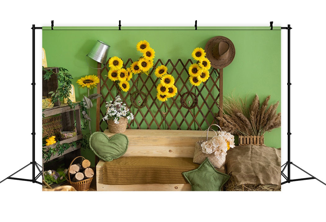 Toile de fond Rustique Tournesol d'intérieur pour l'été RR3-25