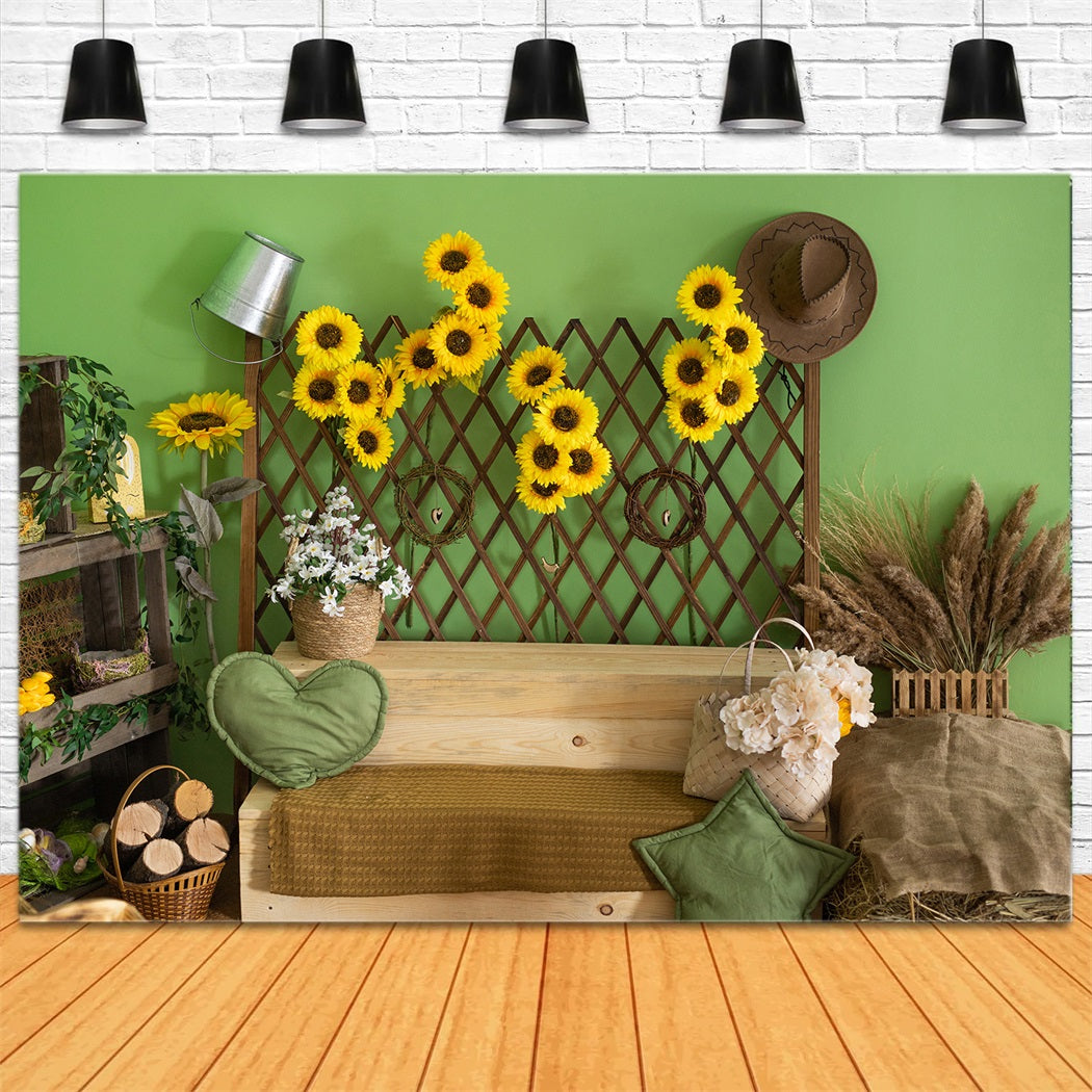 Toile de fond Rustique Tournesol d'intérieur pour l'été RR3-25