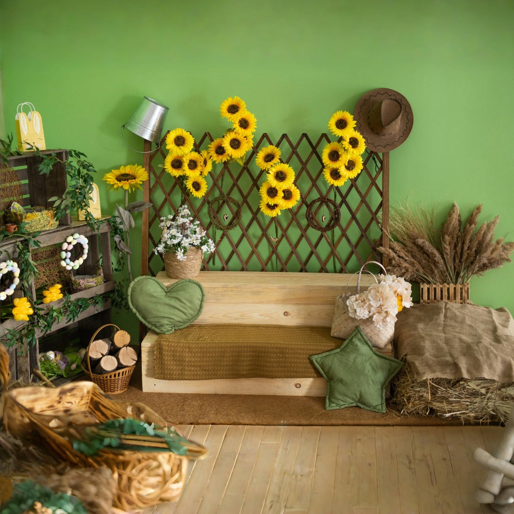 Toile de fond Rustique Tournesol d'intérieur pour l'été RR3-25