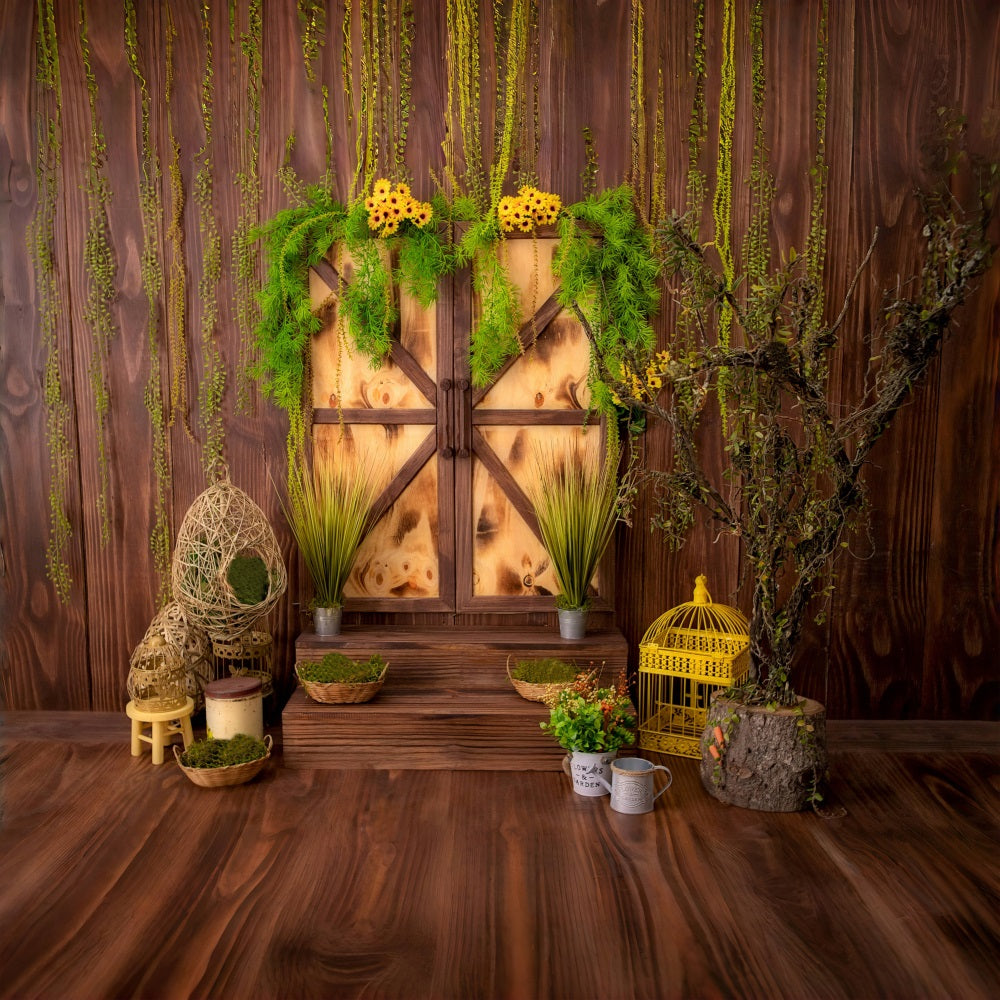 Toile de fond pour la fenêtre de Printemps de Planche Verdure marguerite RR3-27