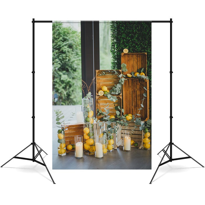 Toile de fond estivale de verdure citronnée RR3-31