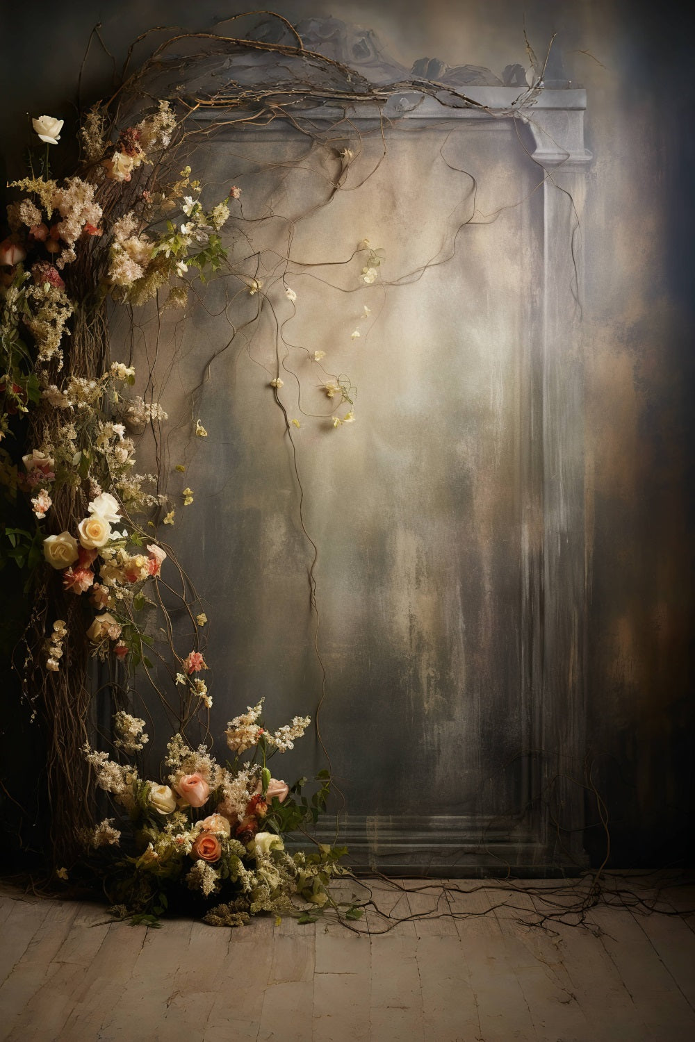 Esthero Rose Décorative Style Nostalgique Tons Marrons Vintage Toile de fond RR4-02