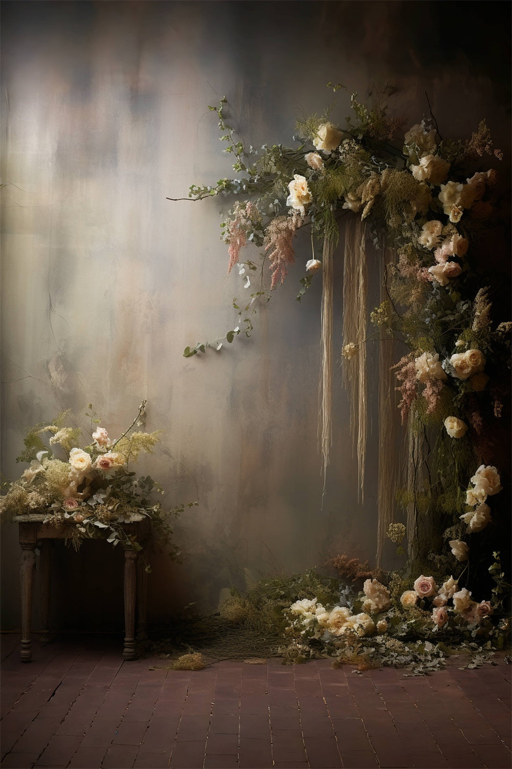 Esthero Rose Décorative Murale Abstraite Vintage Petite Table Toile de fond RR4-09