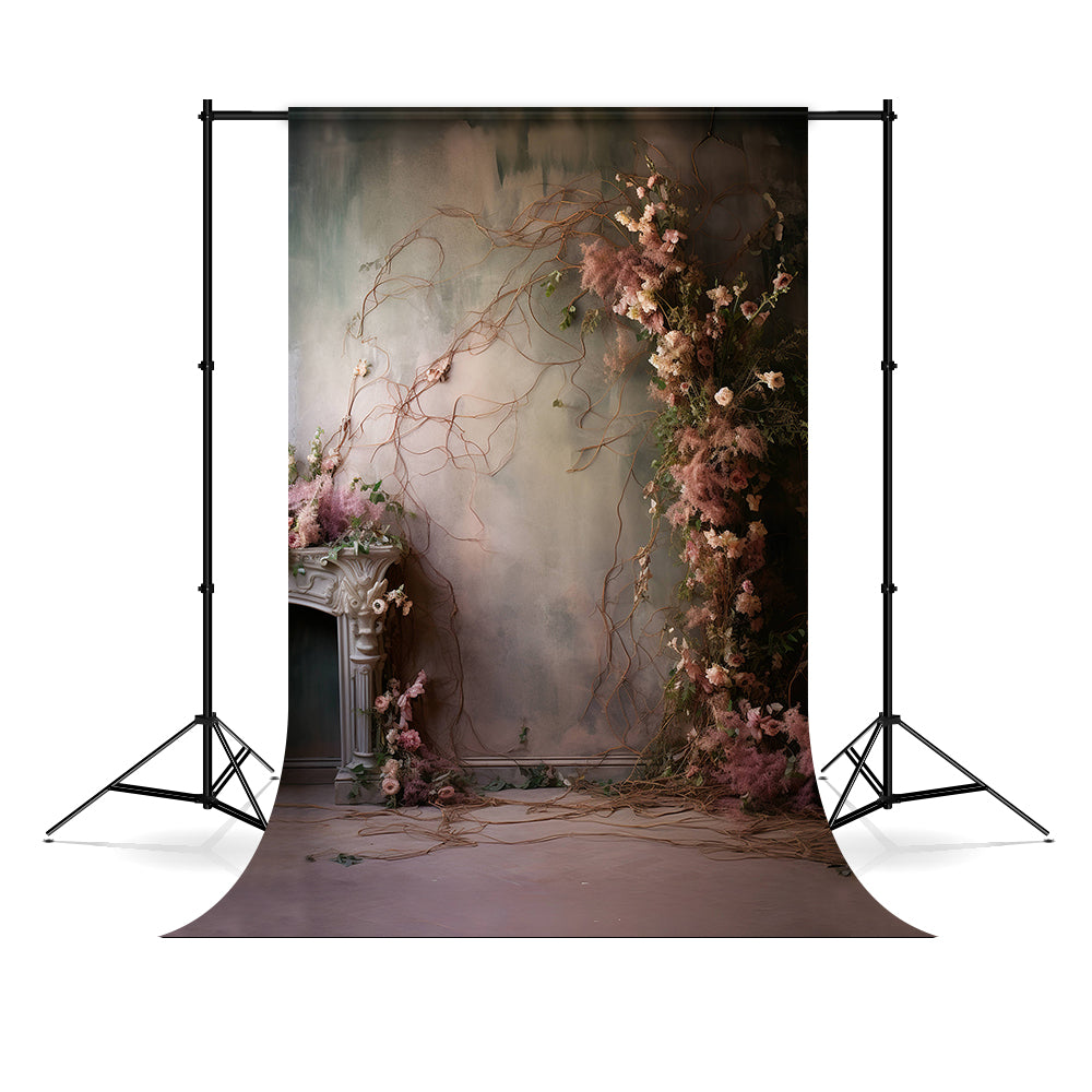 Esthero Toile de fond Vintage Abstrait Style Nostalgique Branche de Rose RR4-36
