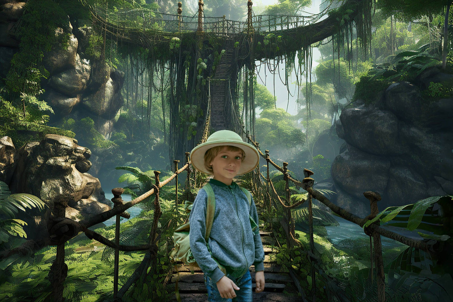 Esthero Toile de fond Forêt Mystique Ancien Pont-levis RR4-46