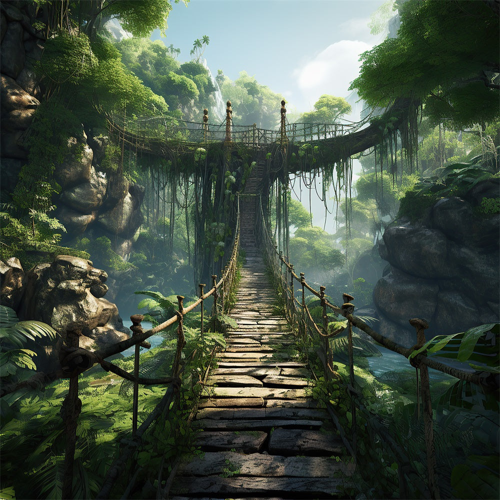 Esthero Toile de fond Forêt Mystique Ancien Pont-levis RR4-46