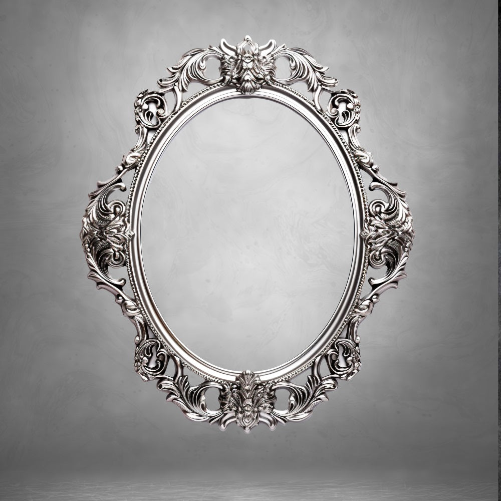 Esthero Art Classique Cadre Photo Ovale Gris Abstrait Toile de fond RR4-59