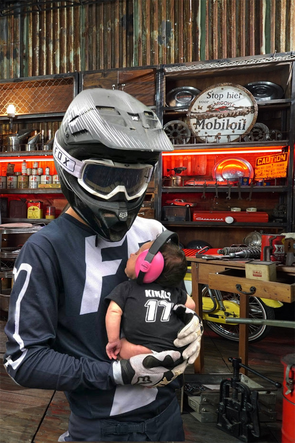 Toile de Fond Atelier de Réparation Automobile pour la Fête des Pères RR5-18