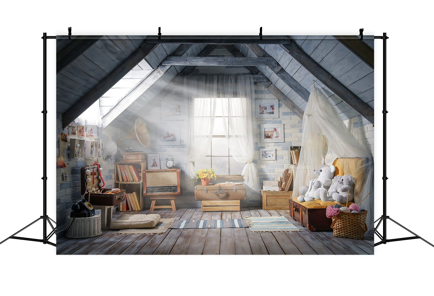 Toile de Fond Photographique Grenier Salle de Jeux pour Enfants RR5-20