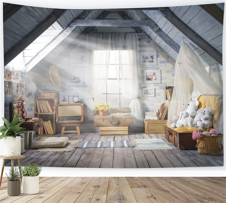 Toile de Fond Photographique Grenier Salle de Jeux pour Enfants RR5-20