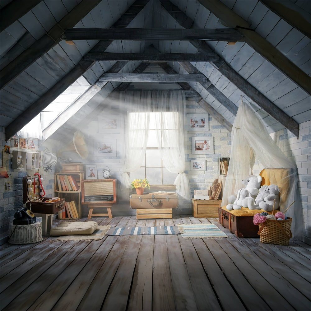 Toile de Fond Photographique Grenier Salle de Jeux pour Enfants RR5-20