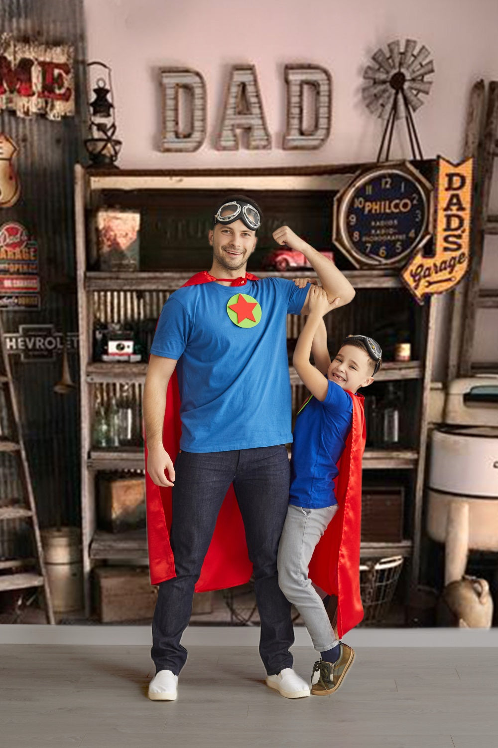 Toile de Fond Garage Vintage de Papa pour la Fête des Pères RR5-23