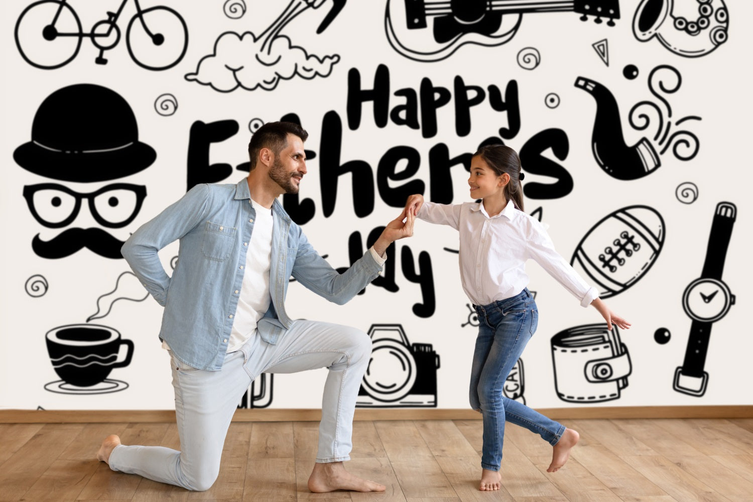 Toile de Fond avec Dessins à la Main pour la Fête des Pères RR5-28