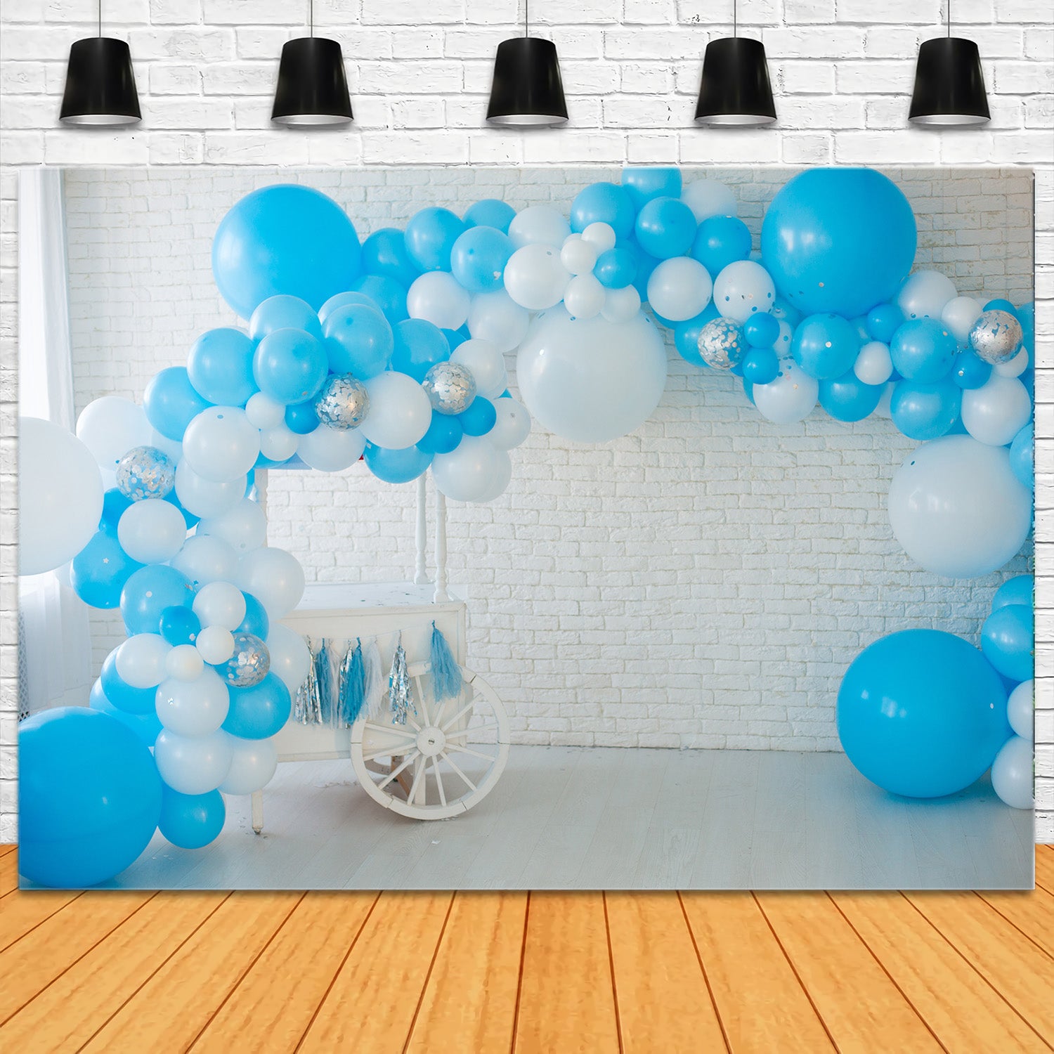 Toile de Fond Décoration de Fête avec Guirlande de Ballons RR5-33