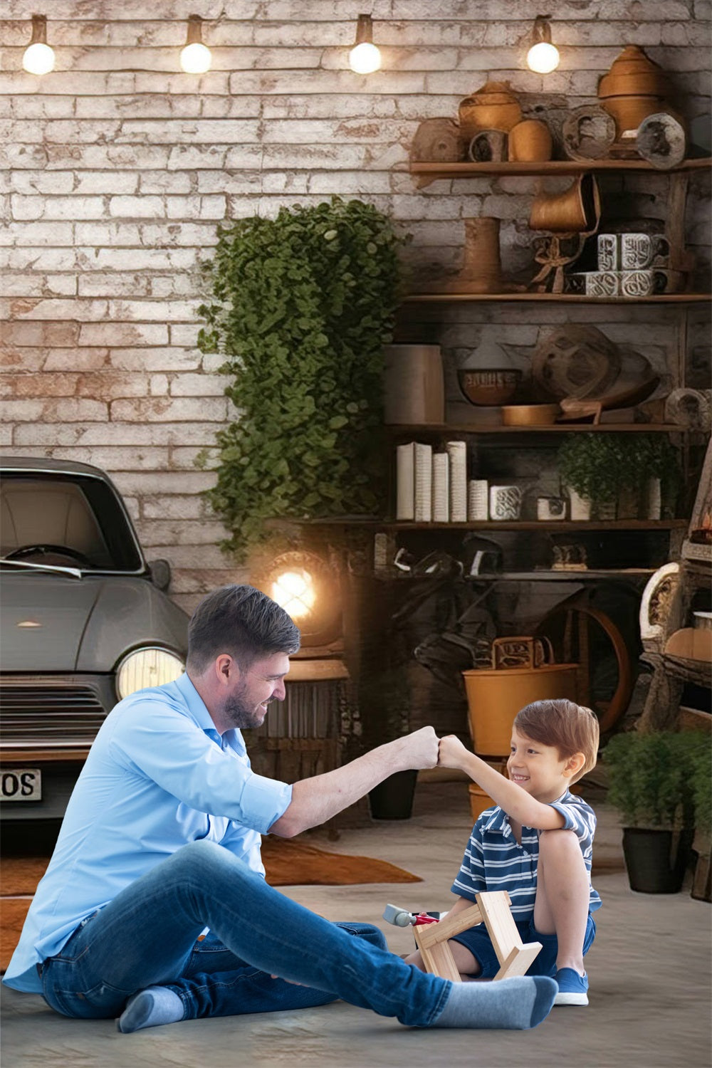 Toile de Fond Atelier de Mécanique pour la Fête des Pères RR5-4