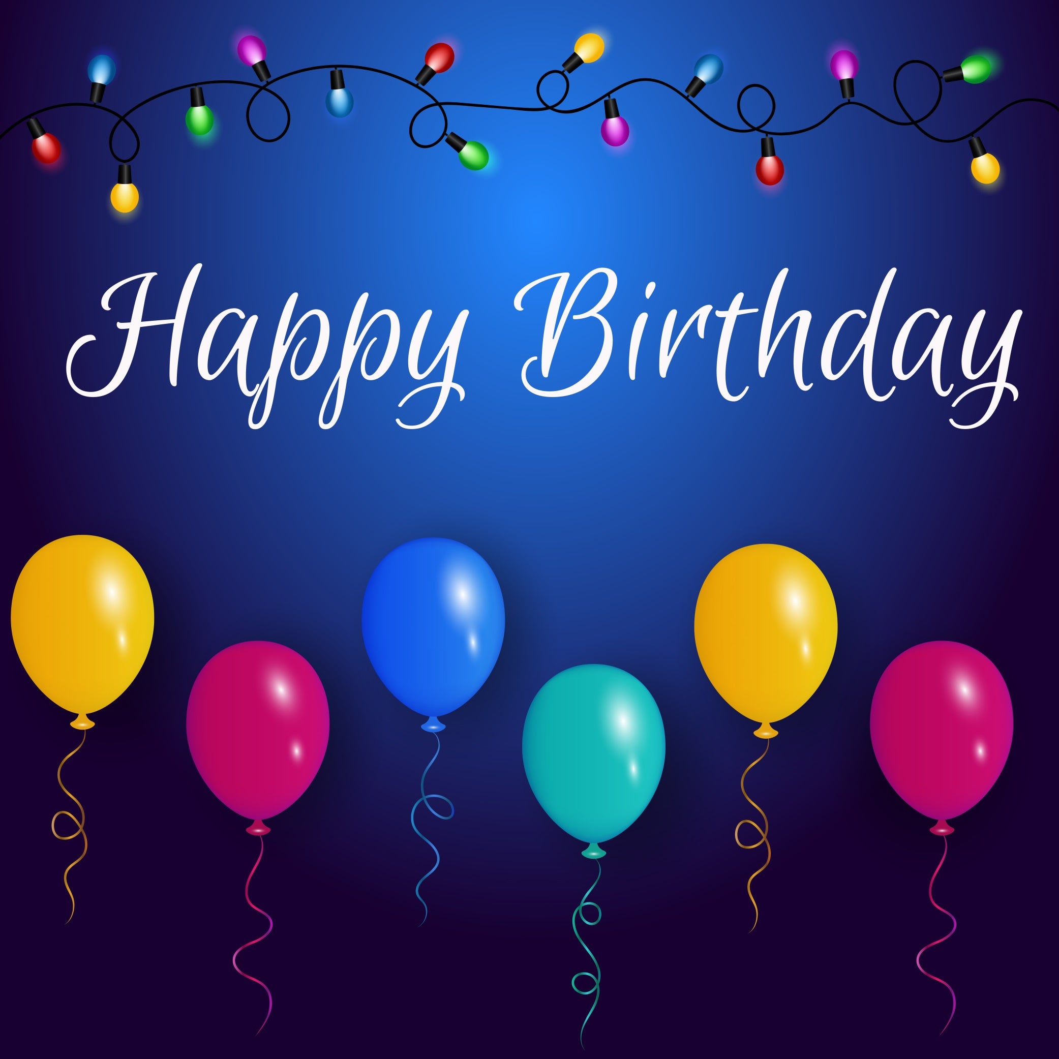 Toile de fond personnalisée pour anniversaire Ballons Ampoules lumineuses RR5-50
