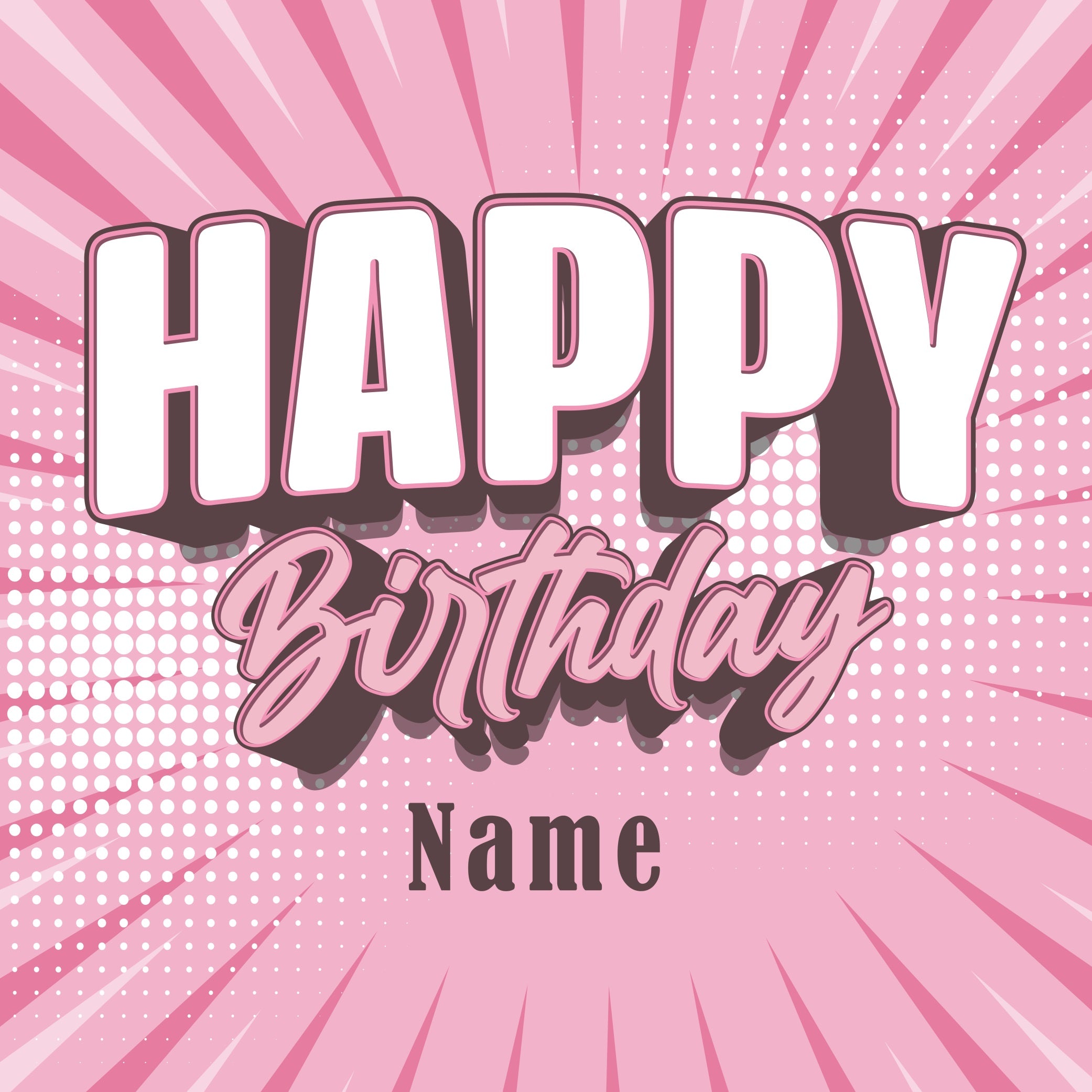 Toile de fond rose personnalisée pour fête d'anniversaire RR5-51