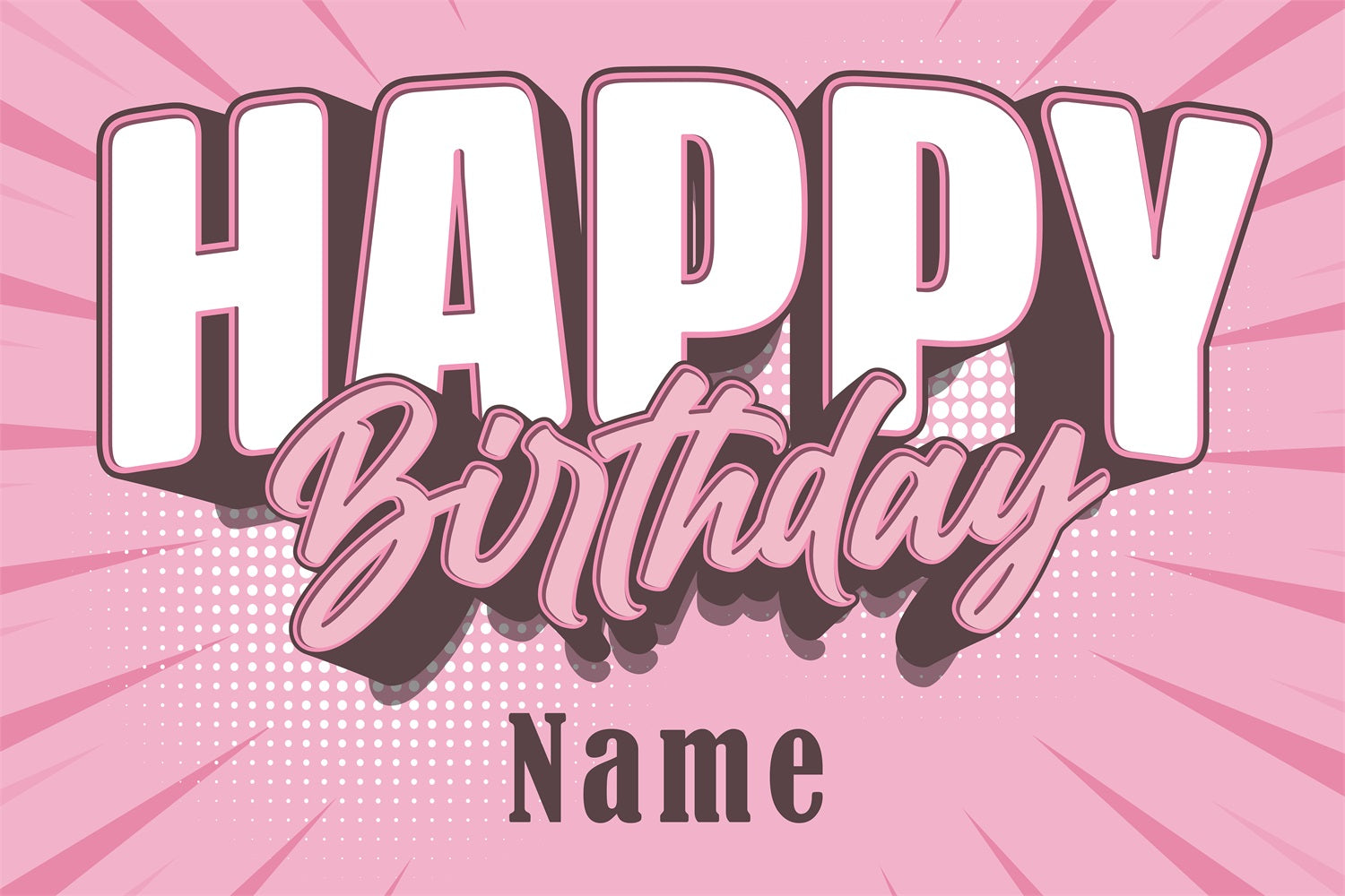 Toile de fond rose personnalisée pour fête d'anniversaire RR5-51