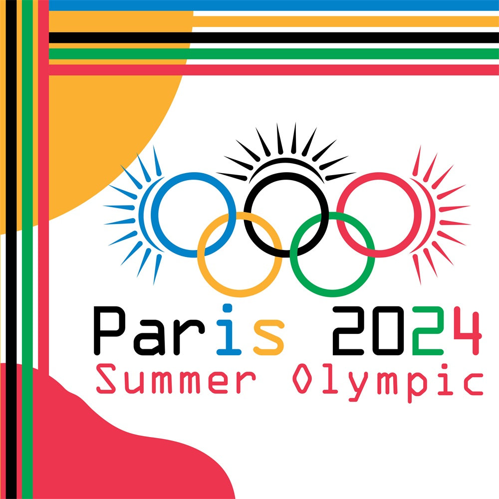 Toile de fond des cinq anneaux des Jeux olympiques d'été de Paris 2024 RR6-16