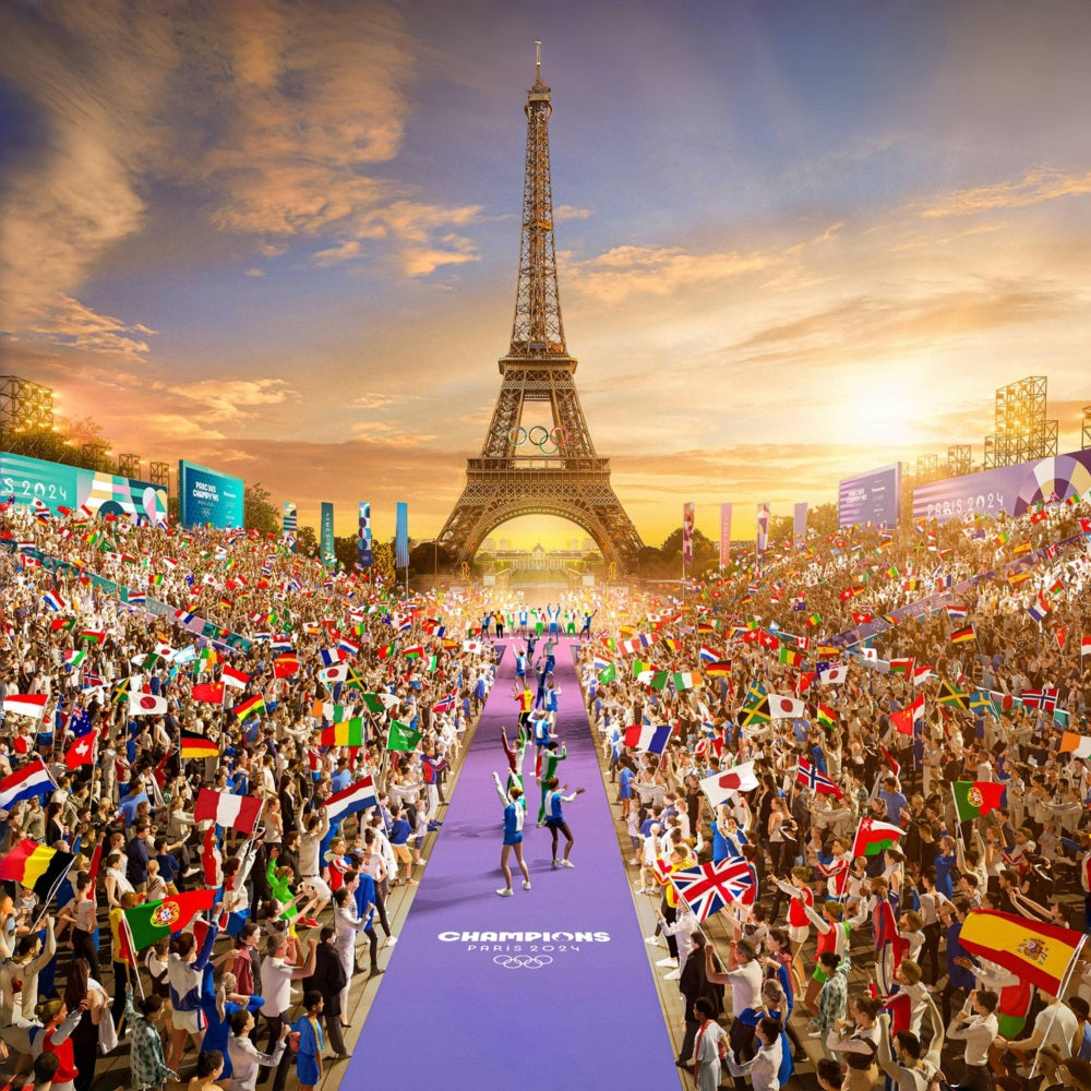 Toile de fond Tour Eiffel Plaza Cheers Olympics RR6-20