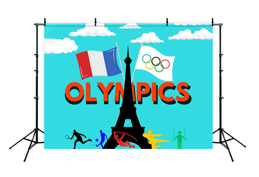 Dessin animé 2024 Paris Jeux Olympiques Toile de fond RR6-21