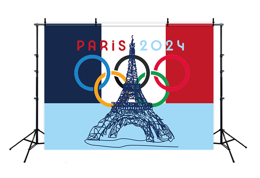 Toile de fond pour pylône des Jeux olympiques de Paris 2024 RR6-22