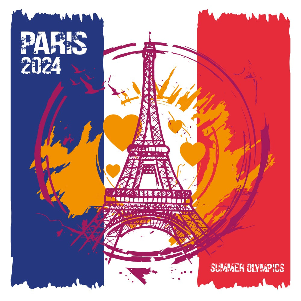 Paris 2024 Jeux Olympiques Tampon Style Toile de fond RR6-23