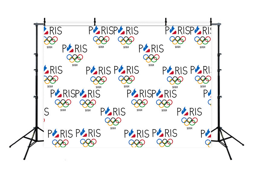 Toile de fond pour logo répétitif des Jeux olympiques de Paris 2024 RR6-24
