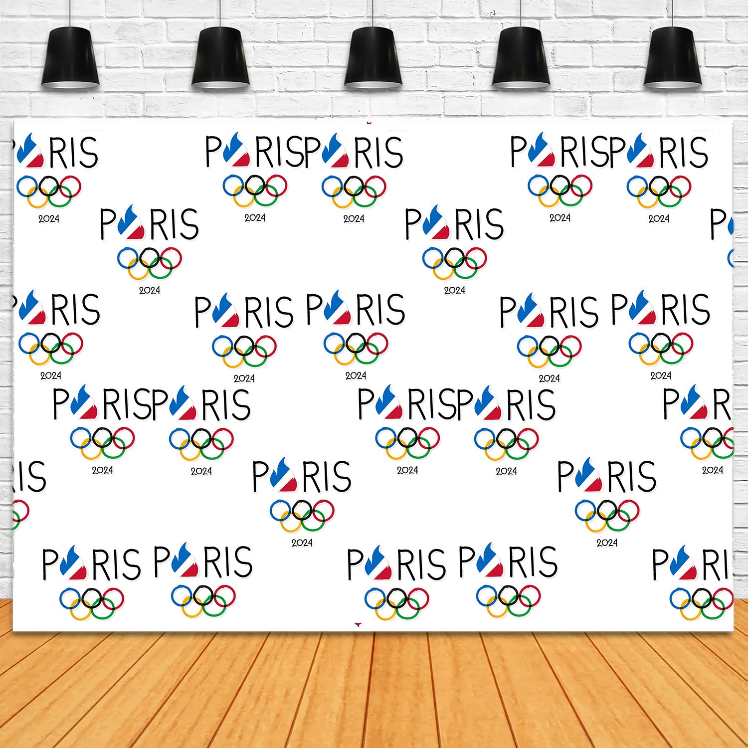 Toile de fond pour logo répétitif des Jeux olympiques de Paris 2024 RR6-24