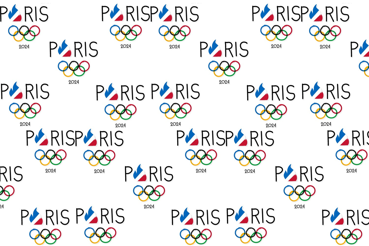 Toile de fond pour logo répétitif des Jeux olympiques de Paris 2024 RR6-24
